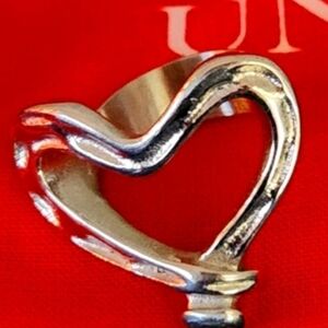 UNO de 50 Silver Heart Ring